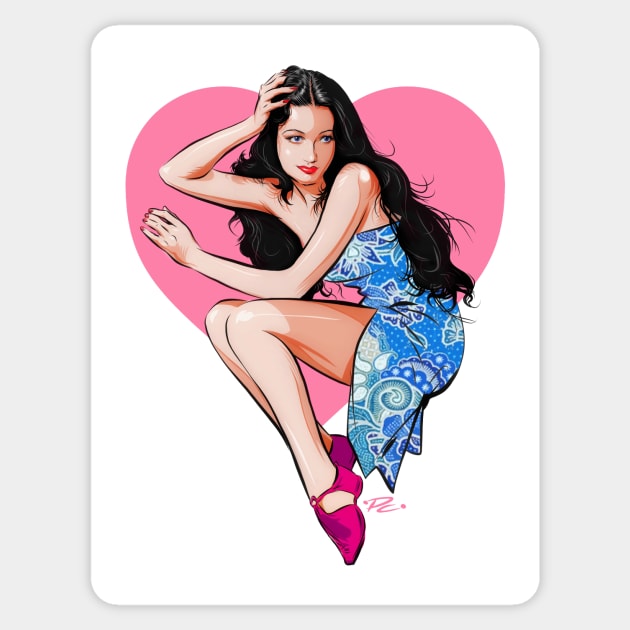 Dorothy Lamour - An illustration by Paul Cemmick Sticker by PLAYDIGITAL2020